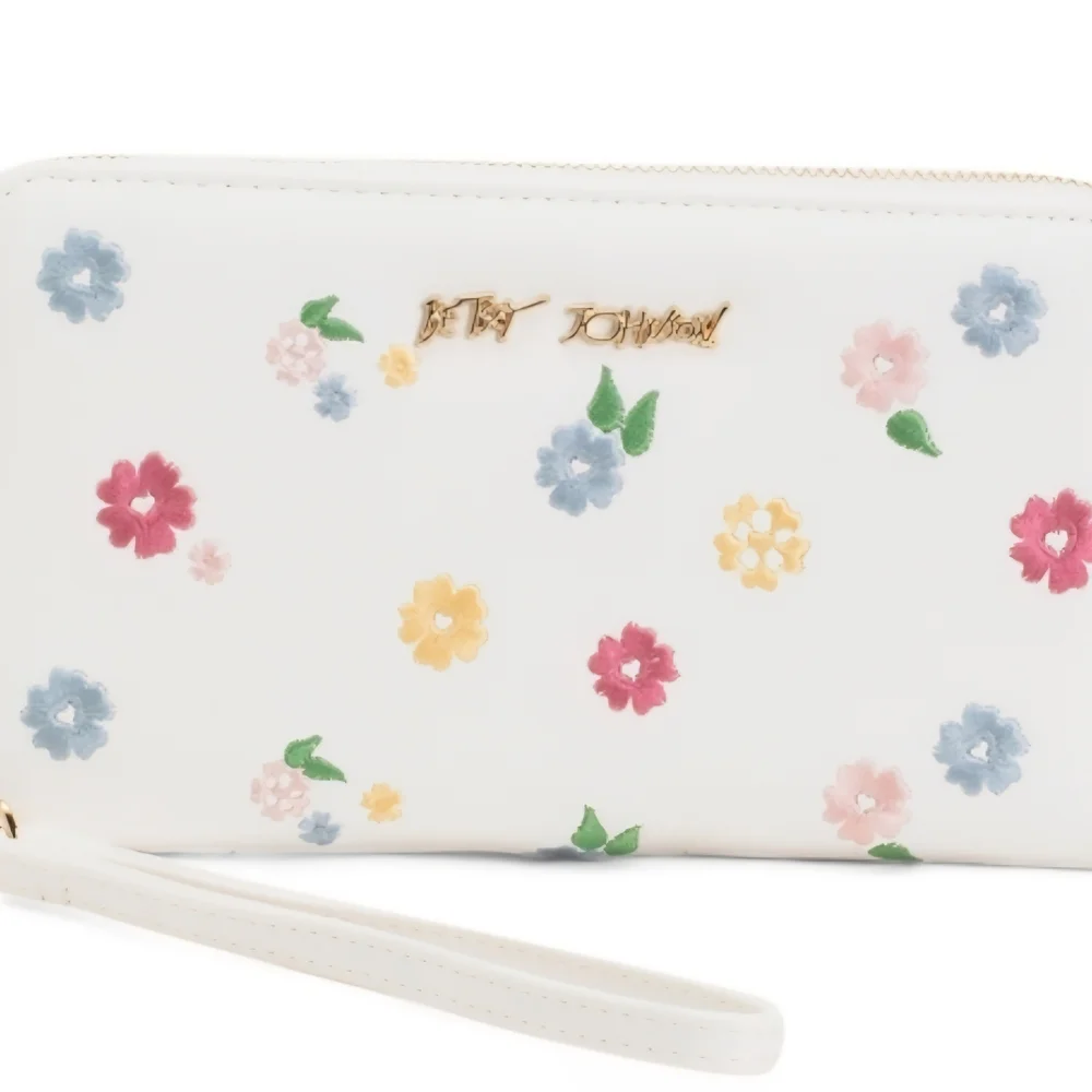 Betsey Johnson White Floral Clutch Nwt - Picture 2 of 4